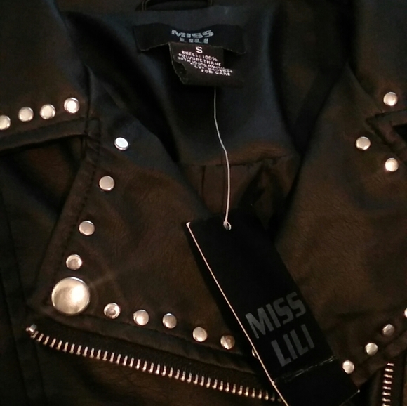Women's Faux Leather Jacket - Picture 2 of 4